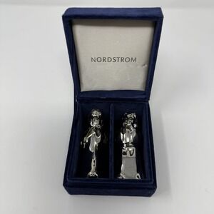 Godinger silverplated angel salt and pepper shakers Christmas music silver